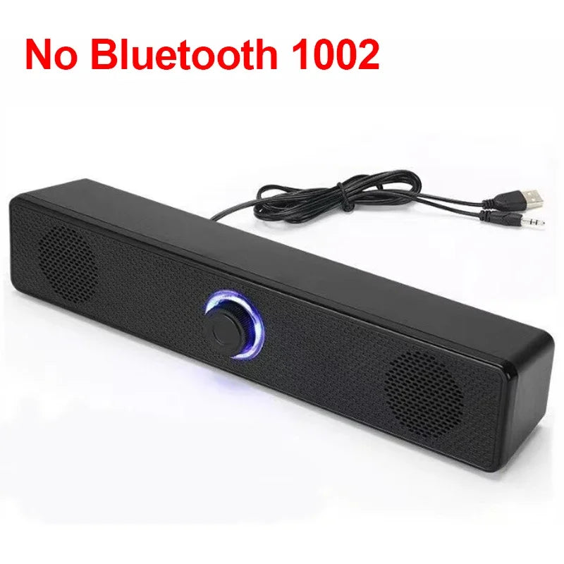 Long desktop dual speakers wired 1002, wireless Bluetooth 3511, USB-powered, AUX 3.5mm,LED lights 3D stereo laptop TV speaker