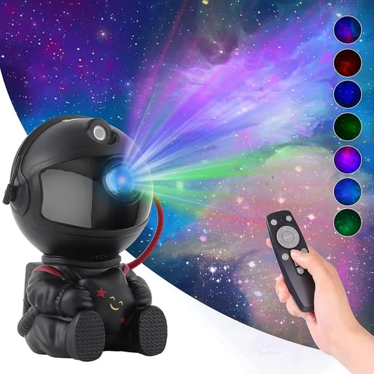 🌌 Astronaut Galaxy Star Projector – LED Night Light with Remote, Starry Sky & Nebula Ceiling Lamp for Kids' Bedroom & Home Décorr