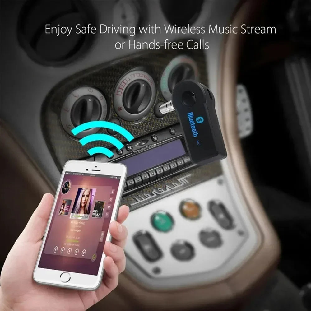 Wireless Bluetooth AUX Car Bluetooth 5.0 Receiver,3.5mm Socket Adapter,Audio Converter Mobile Phone Hands-Free Stereo